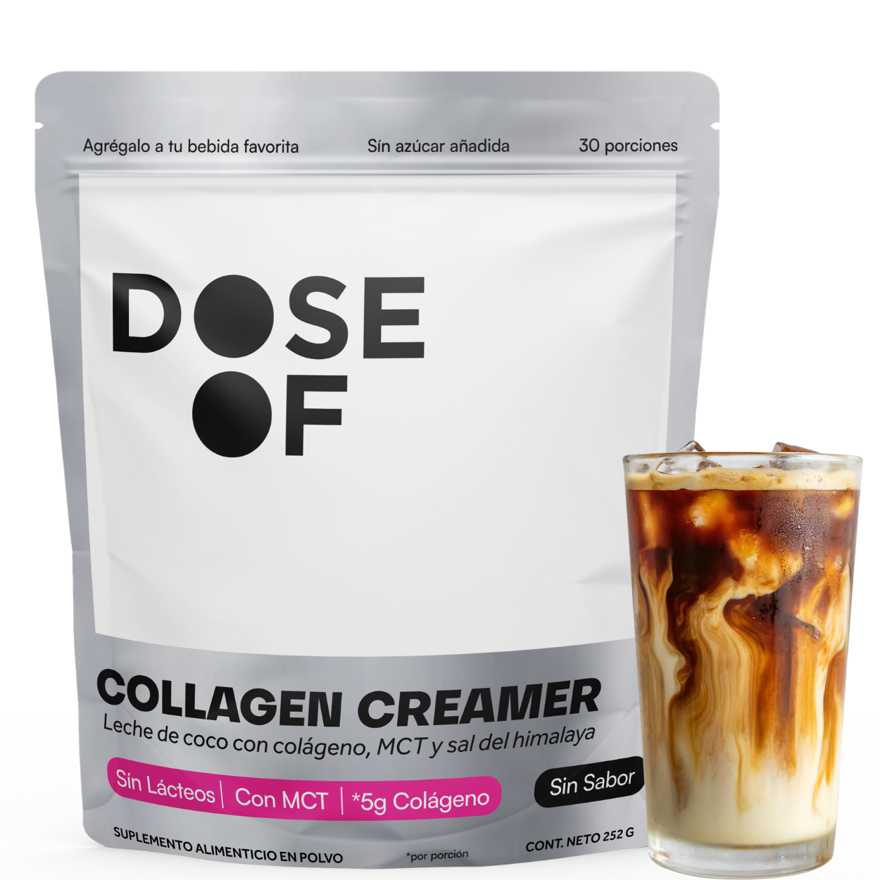 Colágeno Creamer Dose Of - Creamer funcional con colágeno tipo I, MCT y leche de coco